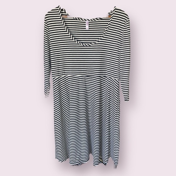Xhileration 3/4 Sleeve A-line Striped Dress - size XXL - Picture 1 of 4